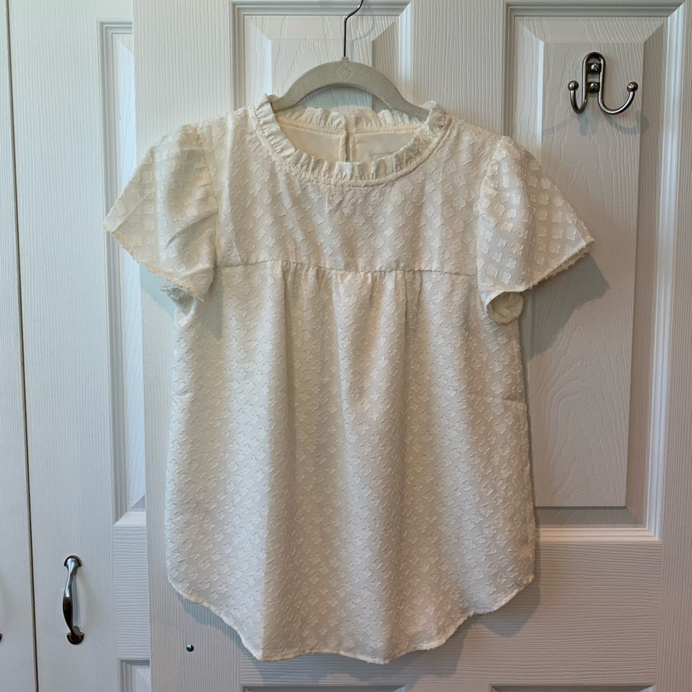 Loft XXSP cream short sleeved blouse